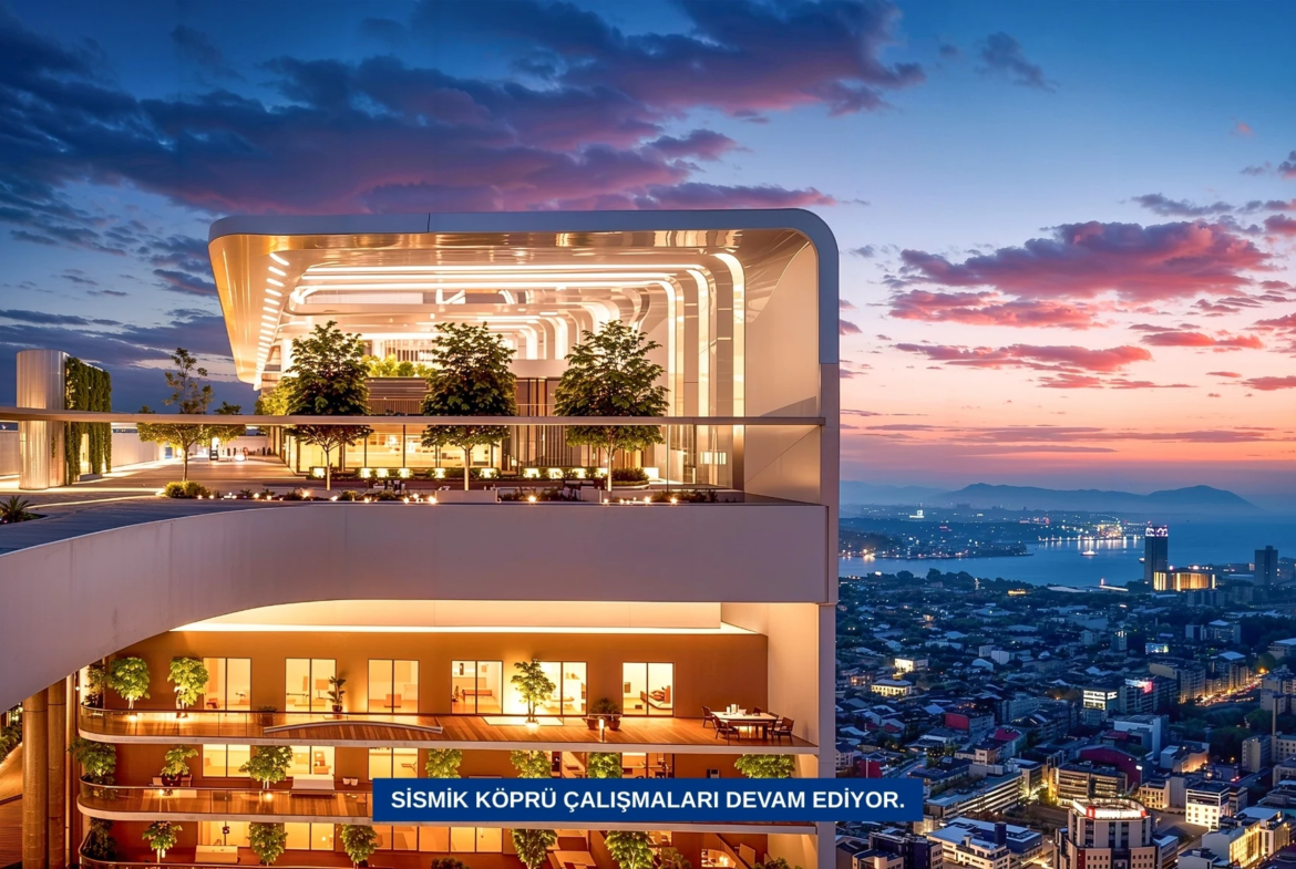 Taşyapı Şişli exterior project visualisation (night area 2)