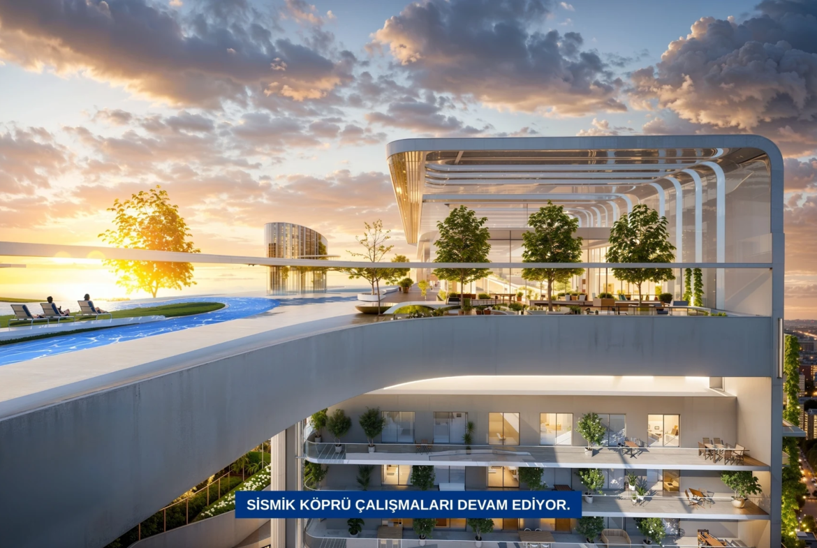 Taşyapı Şişli exterior project visualisation (rooftop terrace)