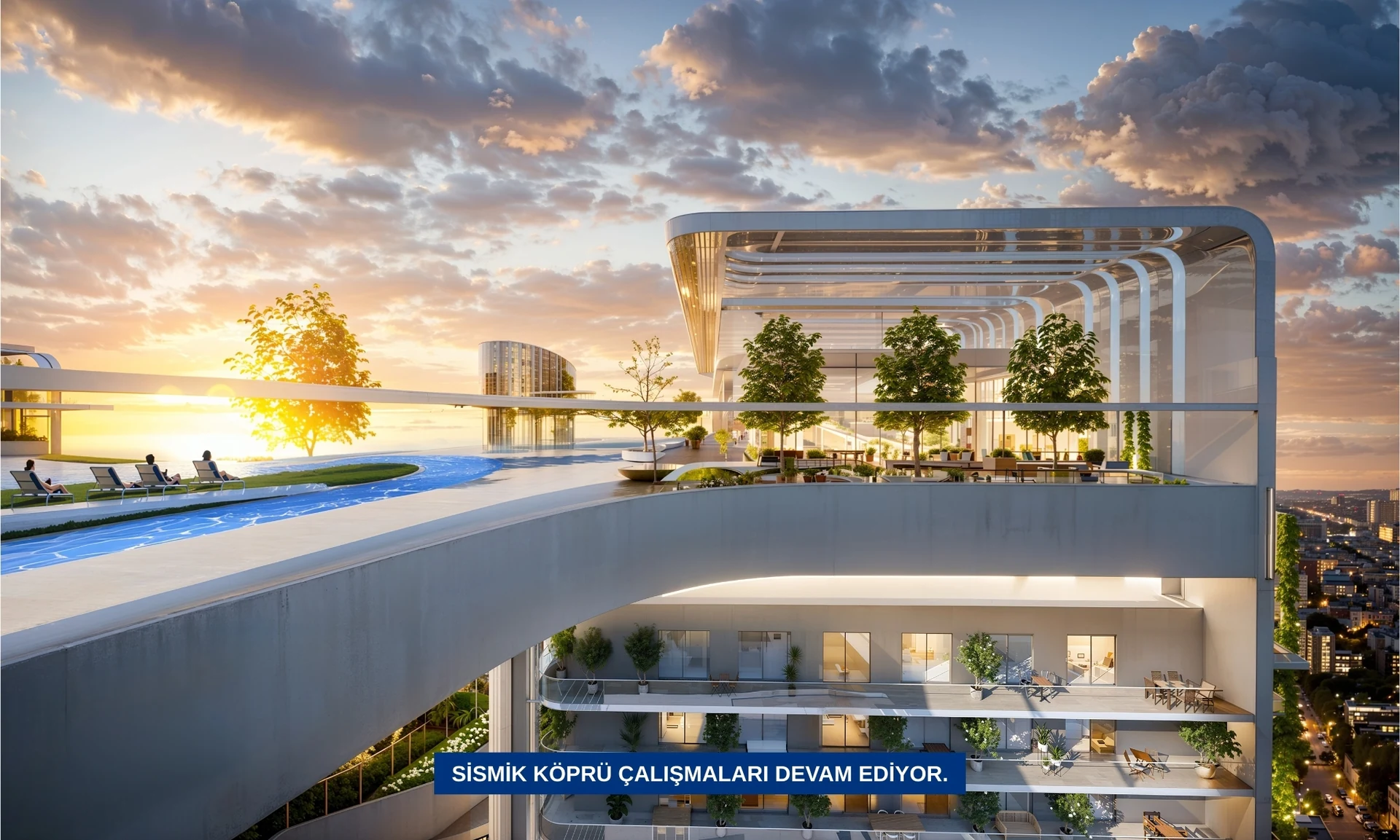 Taşyapı Şişli exterior project visualisation (rooftop terrace)