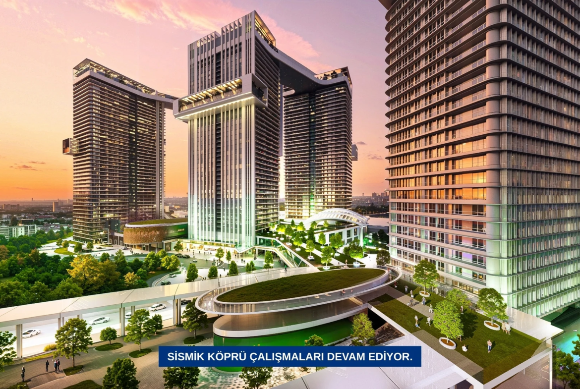 Taşyapı Şişli exterior project visualisation (sunset)