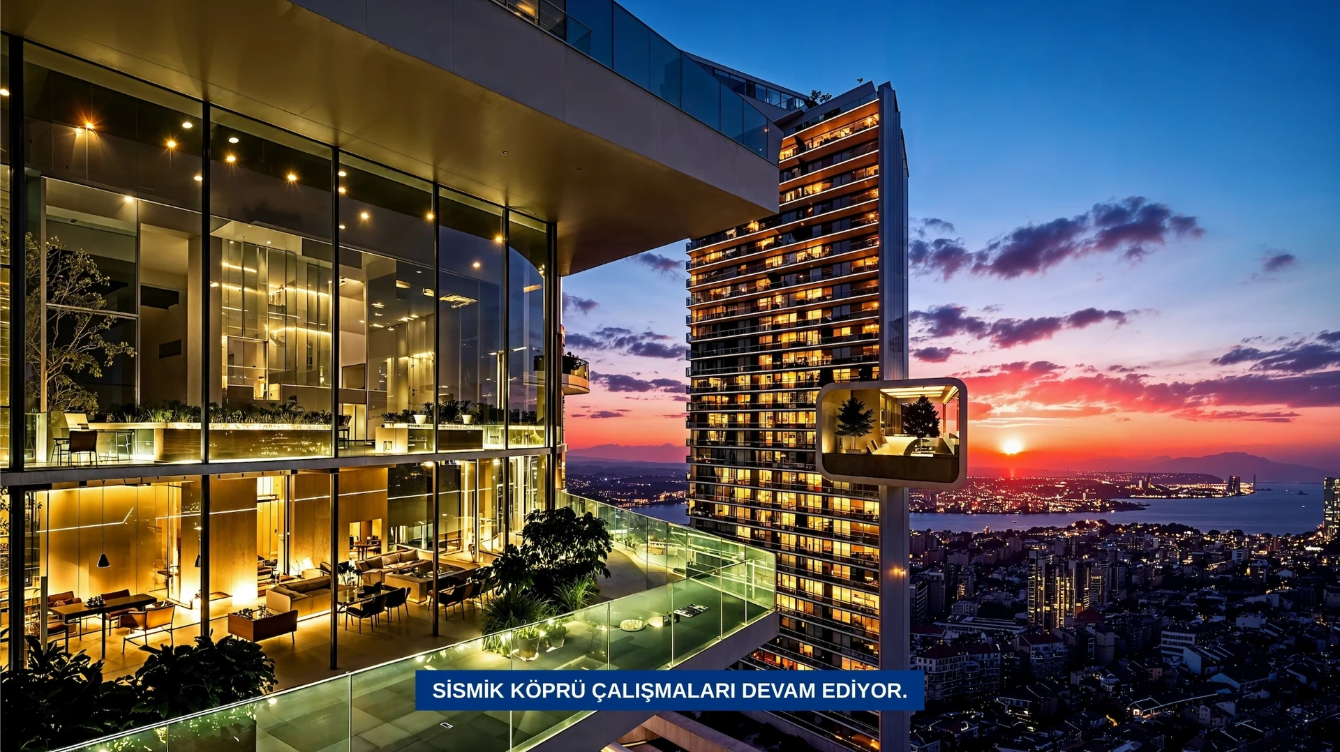 Taşyapı Şişli exterior project visualisation (sunset 3)