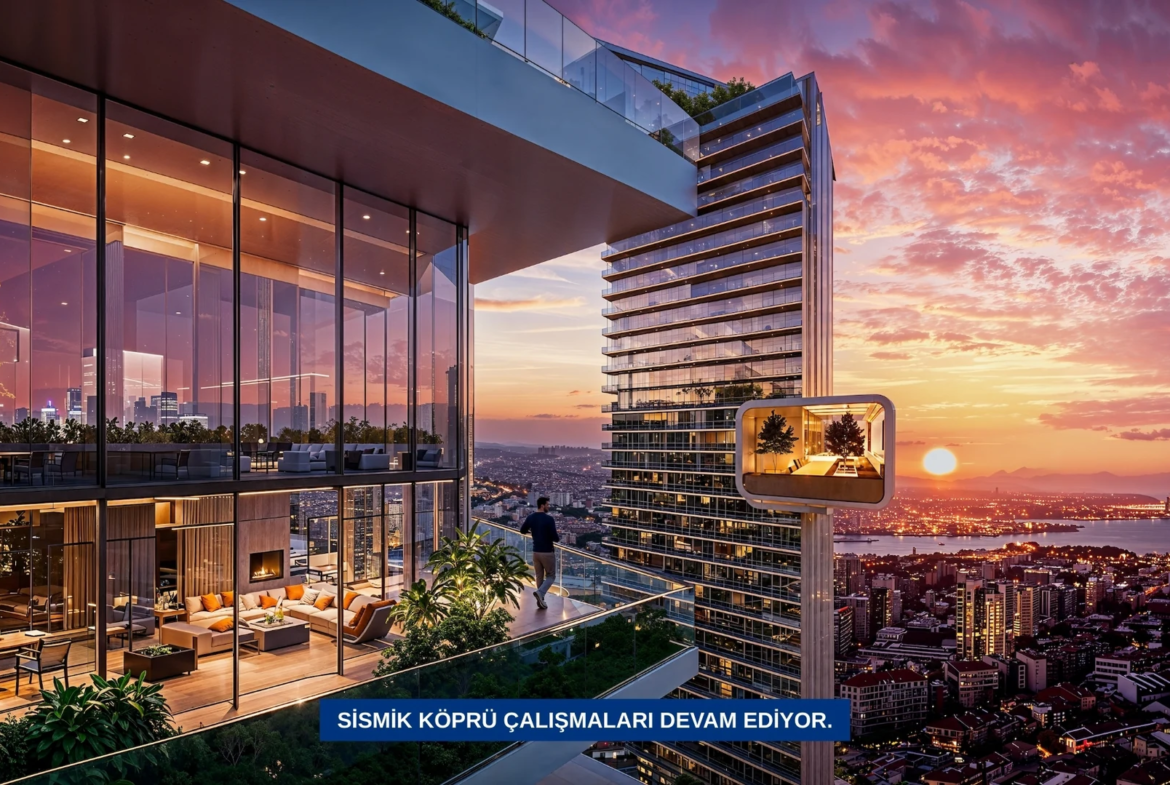 Taşyapı Şişli exterior project visualisation (sunset 4)