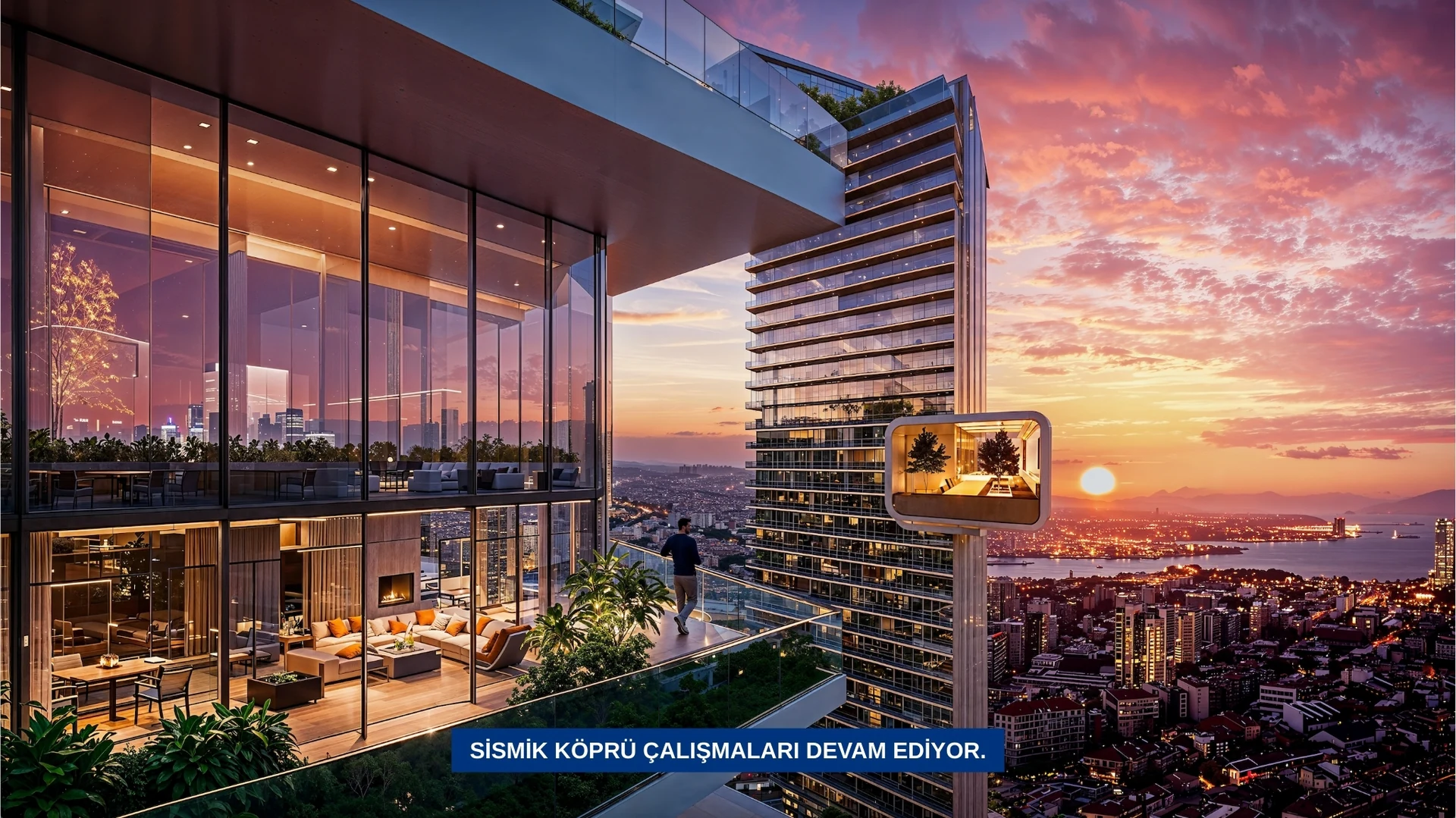 Taşyapı Şişli exterior project visualisation (sunset 4)